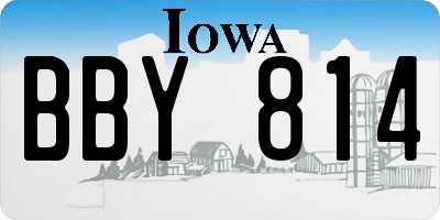 IA license plate BBY814