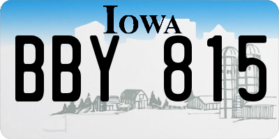 IA license plate BBY815
