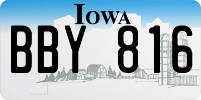 IA license plate BBY816