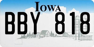 IA license plate BBY818