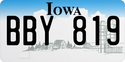 IA license plate BBY819