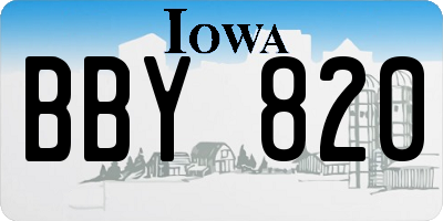IA license plate BBY820