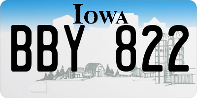 IA license plate BBY822