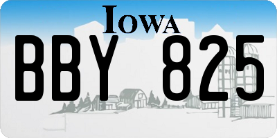IA license plate BBY825