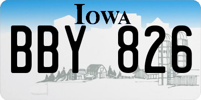 IA license plate BBY826