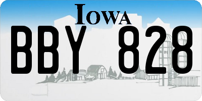 IA license plate BBY828