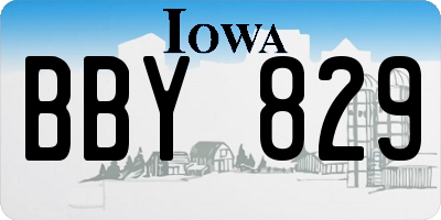 IA license plate BBY829