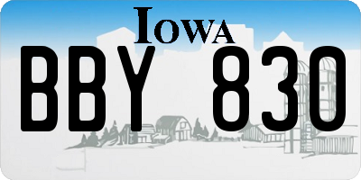 IA license plate BBY830