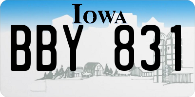 IA license plate BBY831