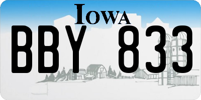 IA license plate BBY833