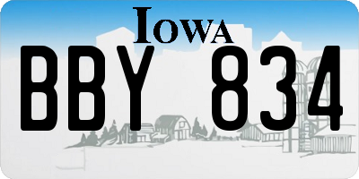 IA license plate BBY834