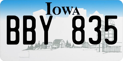 IA license plate BBY835
