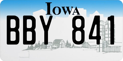 IA license plate BBY841