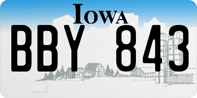 IA license plate BBY843