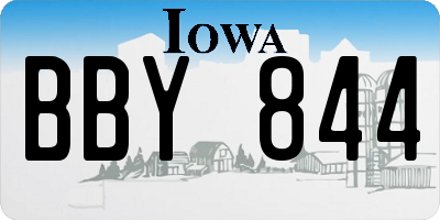IA license plate BBY844