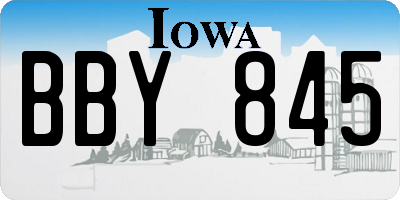 IA license plate BBY845