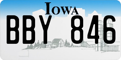 IA license plate BBY846