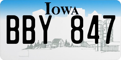 IA license plate BBY847