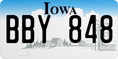 IA license plate BBY848