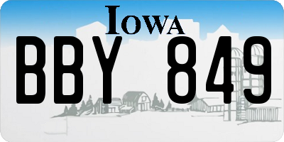 IA license plate BBY849