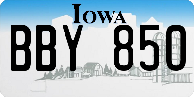 IA license plate BBY850