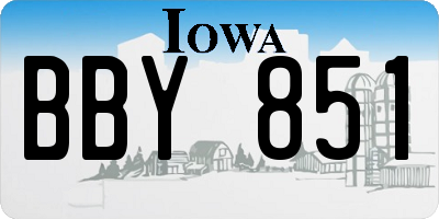 IA license plate BBY851