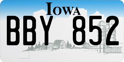IA license plate BBY852