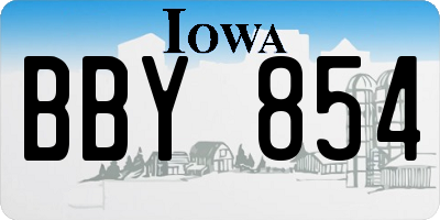 IA license plate BBY854