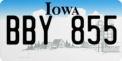 IA license plate BBY855