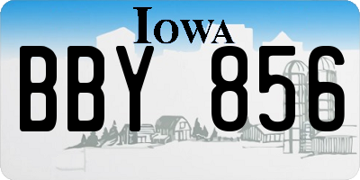 IA license plate BBY856