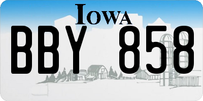 IA license plate BBY858