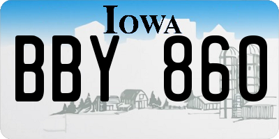 IA license plate BBY860