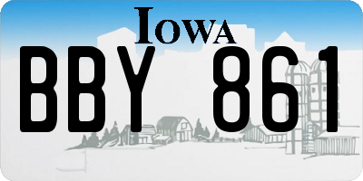IA license plate BBY861