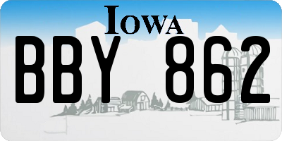 IA license plate BBY862