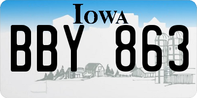 IA license plate BBY863