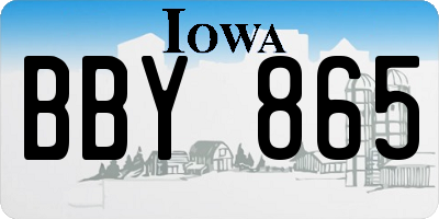 IA license plate BBY865