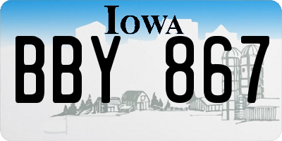 IA license plate BBY867