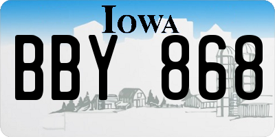 IA license plate BBY868