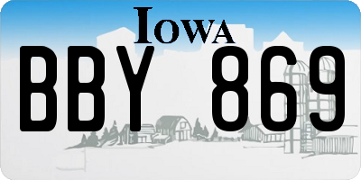 IA license plate BBY869