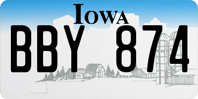 IA license plate BBY874