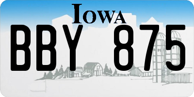 IA license plate BBY875