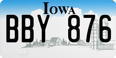 IA license plate BBY876