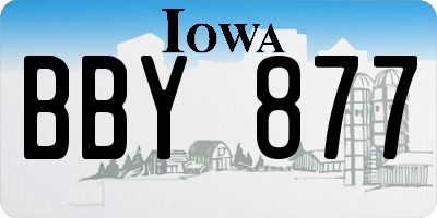 IA license plate BBY877
