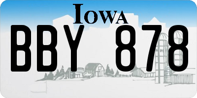 IA license plate BBY878