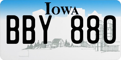 IA license plate BBY880