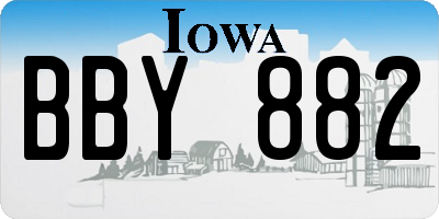 IA license plate BBY882