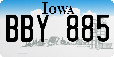 IA license plate BBY885