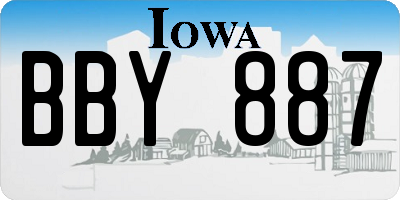 IA license plate BBY887