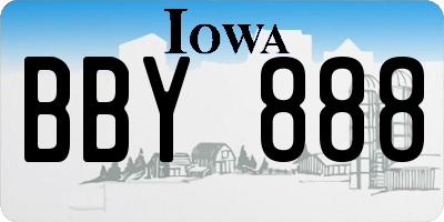 IA license plate BBY888