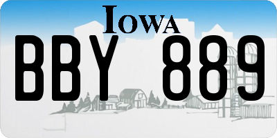 IA license plate BBY889